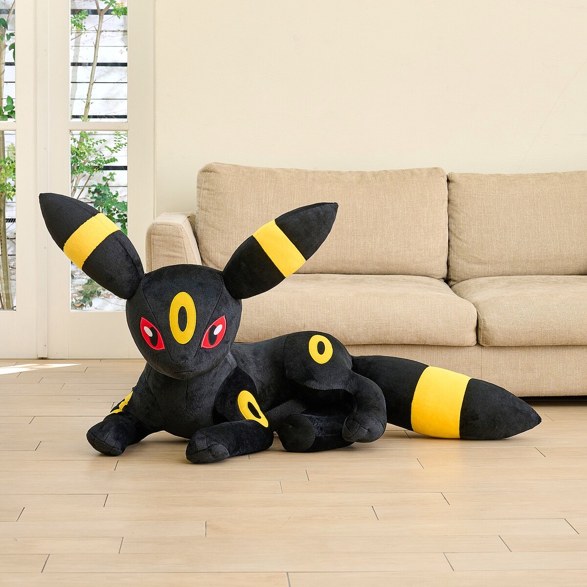 エーフィ　等身大　ぬいぐるみ　ポケモンセンター ぬいぐるみ 等身大エーフィ 寝そべり ｜【公式】ポケモン