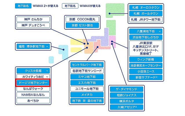 ドージマ地下センターでWiMAX 2+サービスの整備が完了、快適なインターネット通信が可能に
