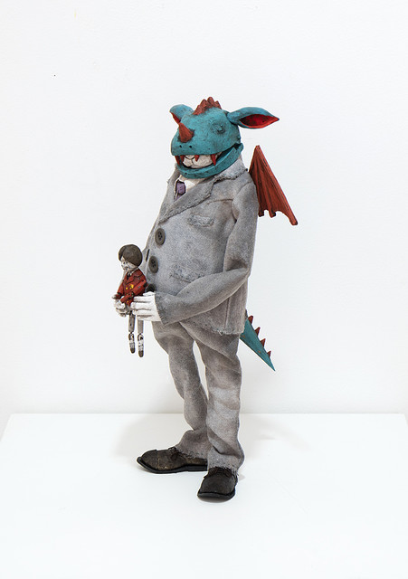 「魔法の竜の為に」可動式骨格人形 2017 mixed media 36×20×16?
