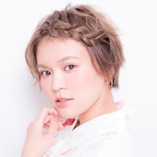 画像 ちょっぴり甘めでキュートな浴衣に似合うショートヘアの片