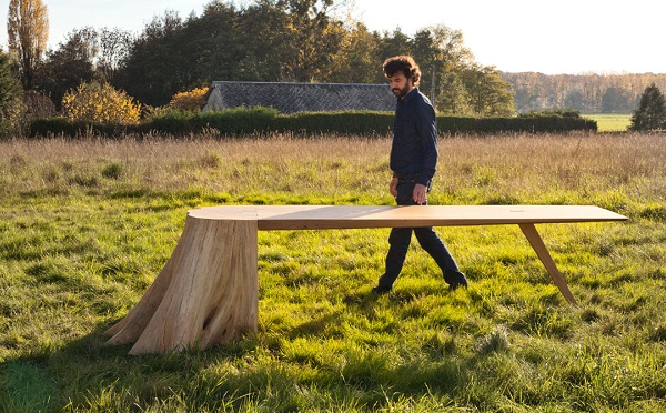 ヒノキ切り株テーブル、置き台 【公式通販】 木の切り株テーブル