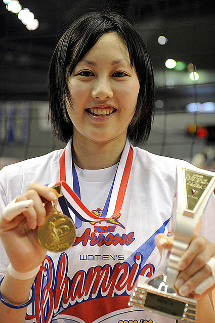 今季の新人賞を獲得した宮田由佳里
(Photo by Nobutake YONEOKA/PHOTO KISHIMOTO)

[2009年4月11日　東京体育館]

