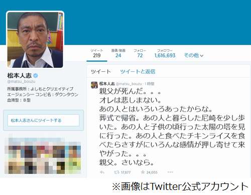 松本人志が父偲ぶチキンライス「食べたらさすがにいろんな感情が