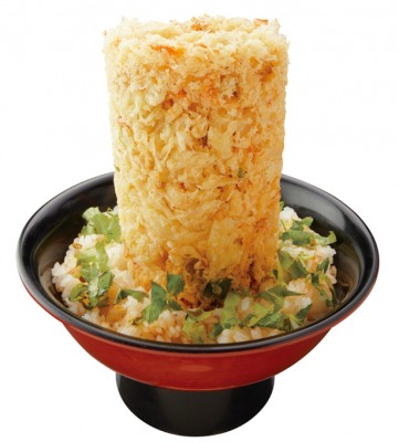 エビがたっぷりと入った「海鮮かき揚げタワー丼」(1400円)
