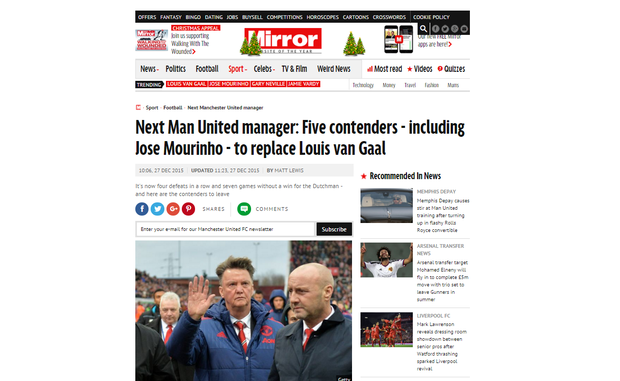 「マンチェスター・ユナイテッドの次期監督候補、5名」