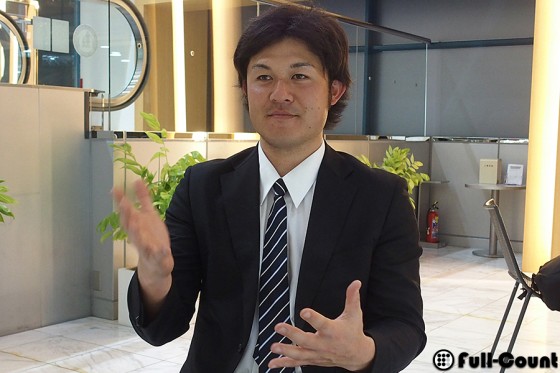 第2の野球人生への思いを語る辻内崇伸氏【写真：編集部】