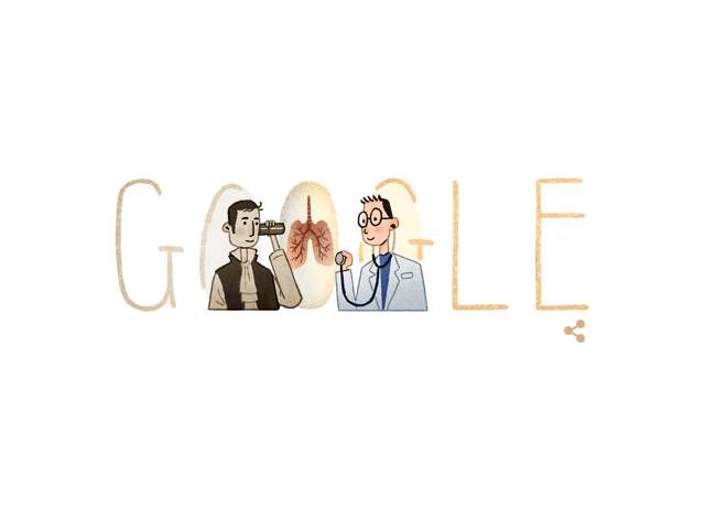 Googleロゴが聴診器を発明したフランス人医師の生誕235周年を記念するイラストに!