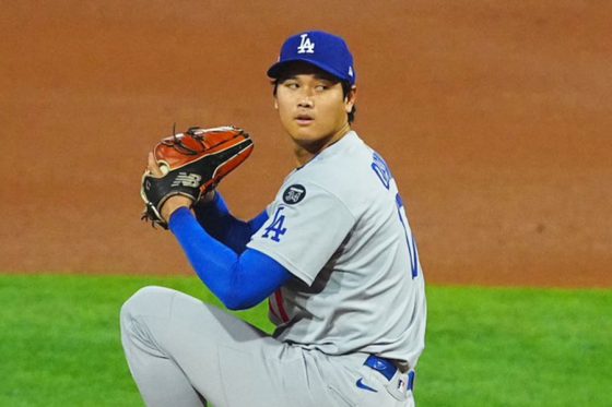 フィリーズ戦に登板したドジャース・大谷翔平【写真:荒川祐史】