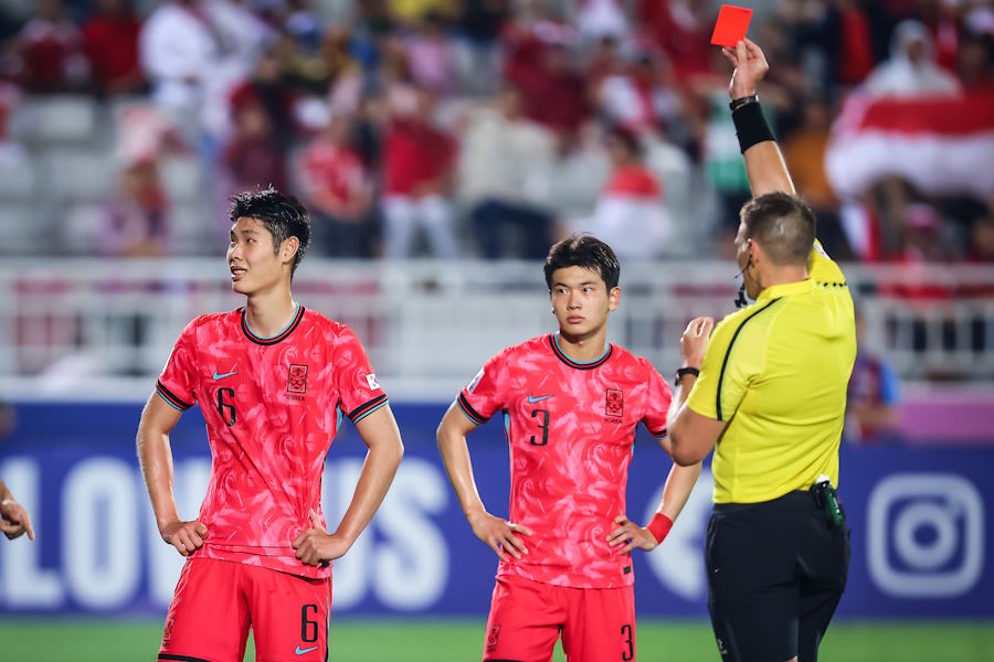 イ・ヨンジュンの退場もあり韓国はベスト8敗退【写真：2024 Asian Football Confederation （AFC）】