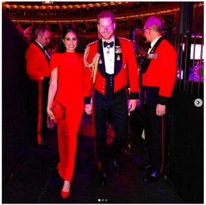 十数億円の返済義務を抱えるヘンリー王子夫妻(画像は『The Duke and Duchess of Sussex 2020年3月7日付Instagram「More from tonight as The Duke and Duchess of Sussex joined veterans, serving members, world-class musicians, composers and conductors of the Massed Bands of Her Majesty’s Royal Marines for the annual Mountbatten Festival of Music」』のスクリーンショット)