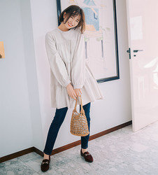 痩せ見えが叶う ミニワンピをチュニック風に着こなす 明日のコーデ Peachy ライブドアニュース