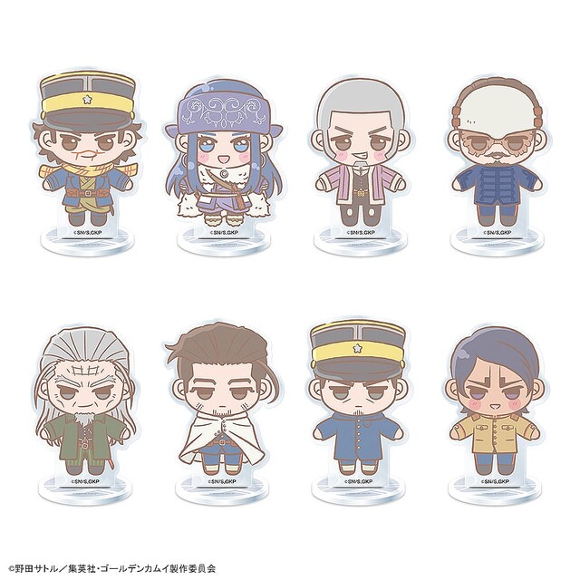 ゴールデンカムイ　ラッキーくじ　缶バッジ　全20種　クリアスタンド　全8種セット 杉元佐一など総勢20名の缶バッジやマスコット！セガ ラッキーくじ TV