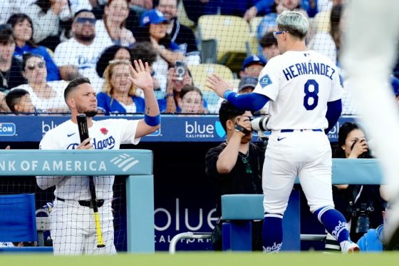 ドジャース‐ロッキーズ戦前に日本が誇るアスリートが登場した【写真:黒澤崇】
