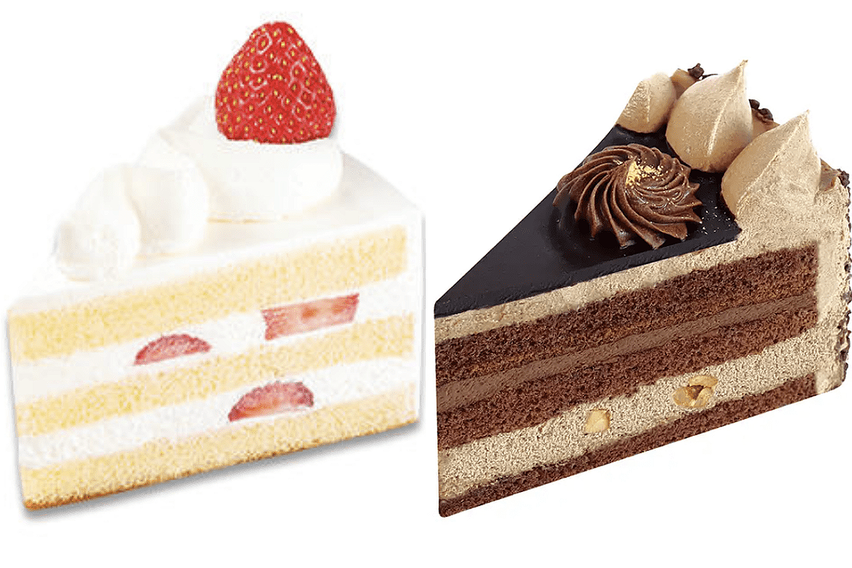 不二家キャンペーン対象の「プレミアムショートケーキ」「プレミアムチョコ生ケーキ」（公式サイトより）