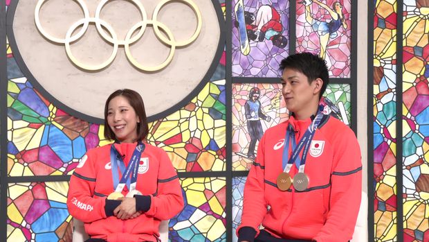 金メダルを獲得したフィギュアスケートのりくりゅうペア