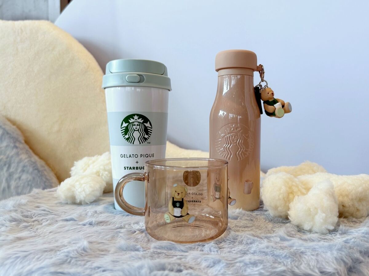 ジェラピケ×スタバ ベアチャーム付きステンレスボトル ジェラピケ