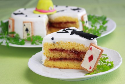 不思議な国のアリス冷めたteaと熱がこもる時計デコレーションケーキ