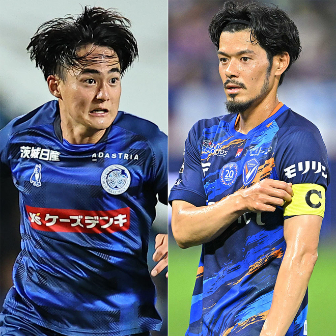 37節に激突する水戸（左）と長崎（右）。大注目の首位攻防戦だ。（C）SOCCER DIGEST