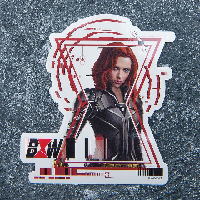 アベンジャーズ　マーベル　ブラックウィドウ　グッズ　MCU 缶バッジ　ステッカー タスクマスターやレッド・ガーディアンも登場！インロック マーベル