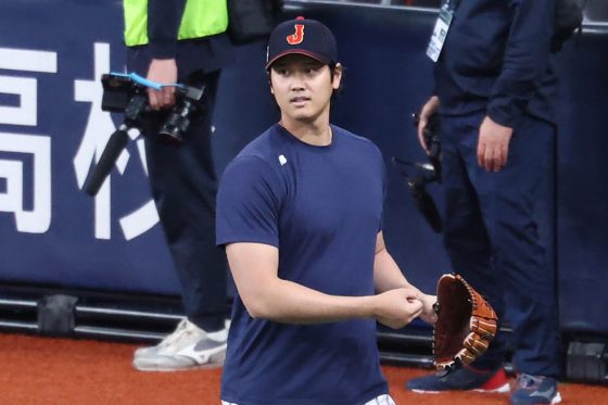 京セラドームで練習を行った侍ジャパン・大谷翔平【写真:加治屋友輝】