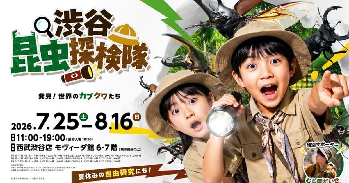 渋谷で日中から「夜の昆虫観察」! KIRINZI「渋谷昆虫探検隊〜発見!世界のカブクワたち〜」