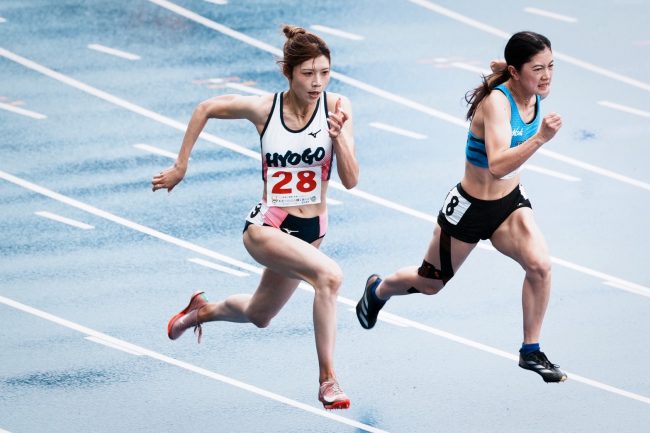 女子100メートルに出場した中島ひとみ【写真:中戸川知世】