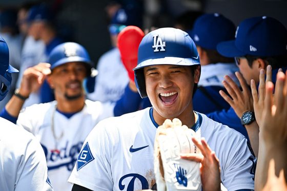 パドレス戦に出場したドジャース・大谷翔平【写真:ロイター】