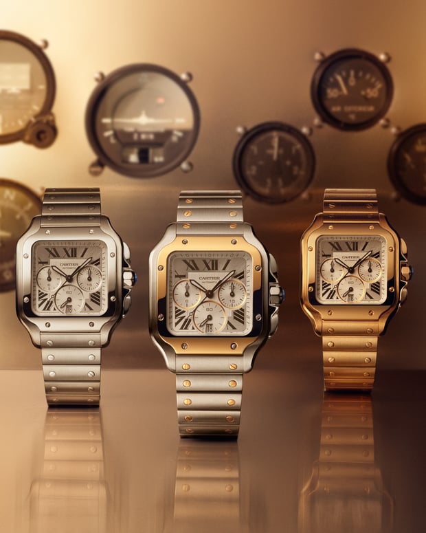 Cartier クロノグラフ 時計 カルティエが 「サントス ドゥ カルティエ」 クロノグラフウォッチを再