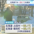 北海道で今季最低マイナス28.1℃ ...