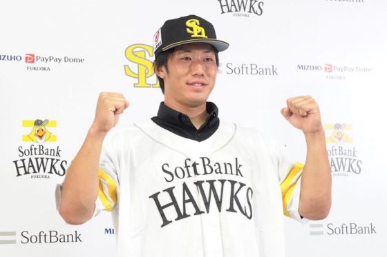 会見に出席したソフトバンク・宮崎颯【写真:竹村岳】