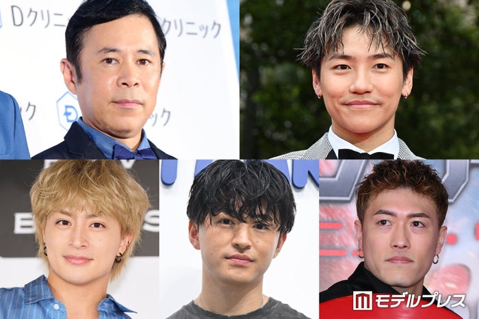 (左上から時計回医に)岡村隆史、小森隼、中務裕太。佐野玲於、白濱亜嵐(C)モデルプレス