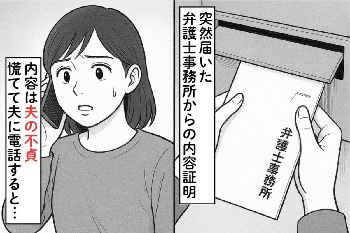 「慰謝料を請求いたします」突然、夫宛てに弁護士から封書→涼しい顔をしていた夫の裏の顔がひどい【ママリ】