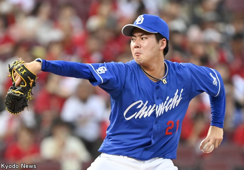  中日・金丸夢斗 (C)Kyodo News 