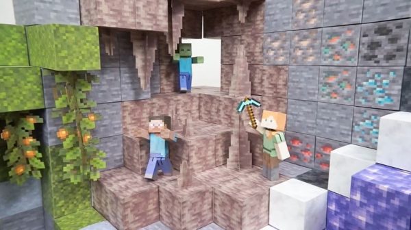 画像 ウーパールーパーもいる Minecraft の大型アップデート 洞窟と崖 をペーパークラフトで再現してみた 22 ライブドアニュース