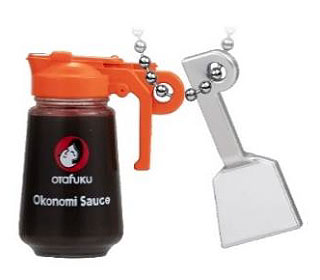 オタフクソース商品のミニチュア バンダイのガシャポンに登場