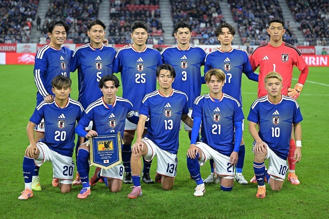 日本代表のスタメンが発表された。写真:金子拓弥(サッカーダイジェスト写真部)