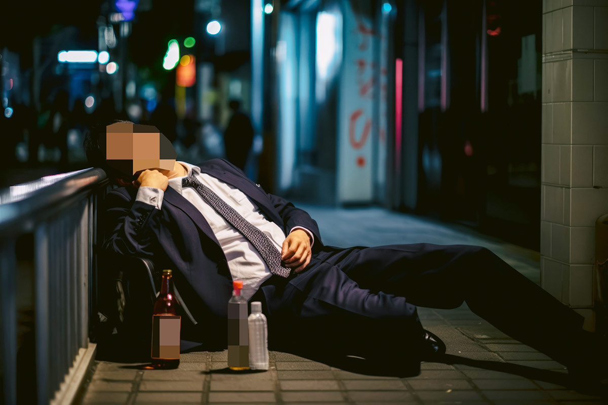 泥酔　寝姿 えっ…警察も警告！ 夏場に道路で寝る「謎の人」多発、なぜ？ 夜間時にクルマが気づかない場合も、増加する理由とは - ライブドアニュース