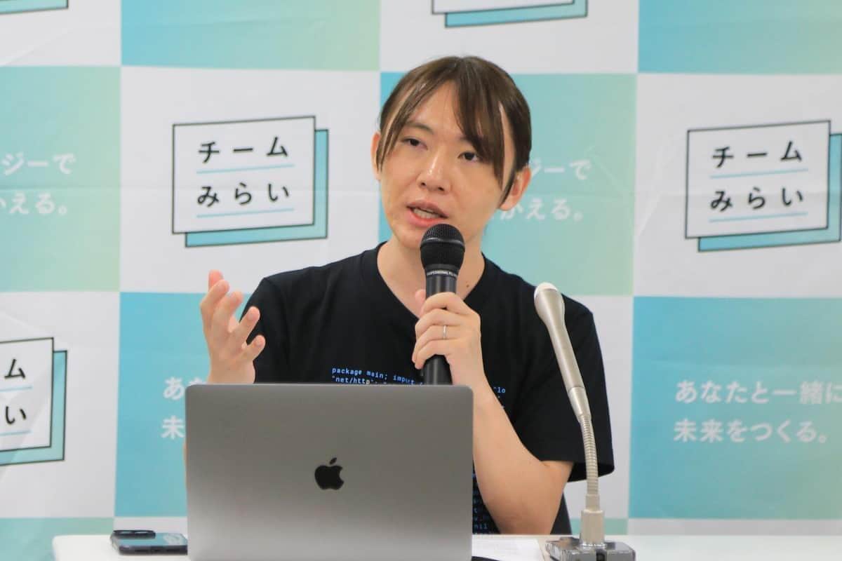 「チームみらい」の安野貴博党首（2025年7月撮影）
