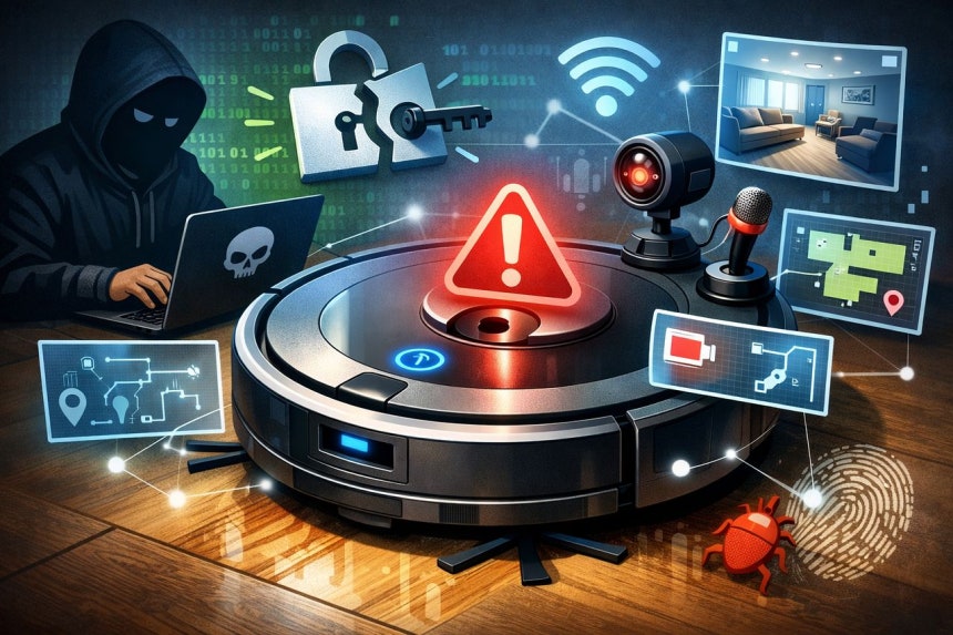 ロボット掃除機のイメージ。［イラスト ChatGPT］