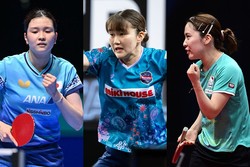 橋本帆乃香、大藤沙月、平野美宇（C）WTT