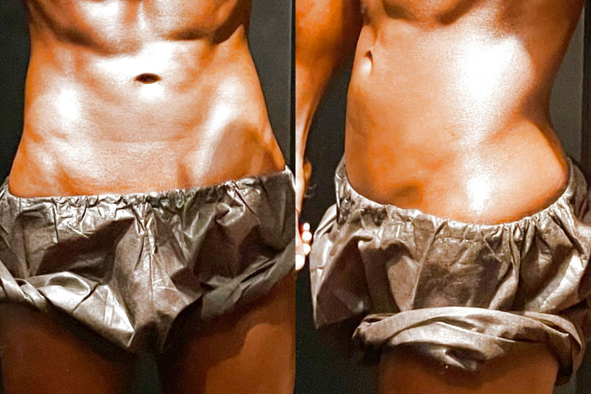 フィットネス界隈では「もはや常識」？　大会用の布の少ないパンツもカッコよく決まる