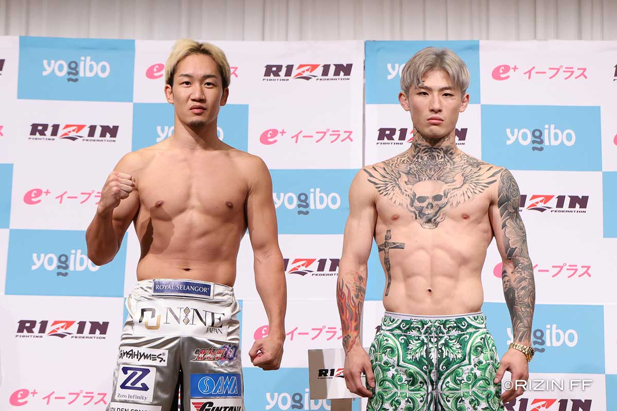 超RIZIN.3】平本蓮、公開計量で“必勝宣言”も震え声…… 朝倉未来は余裕の 