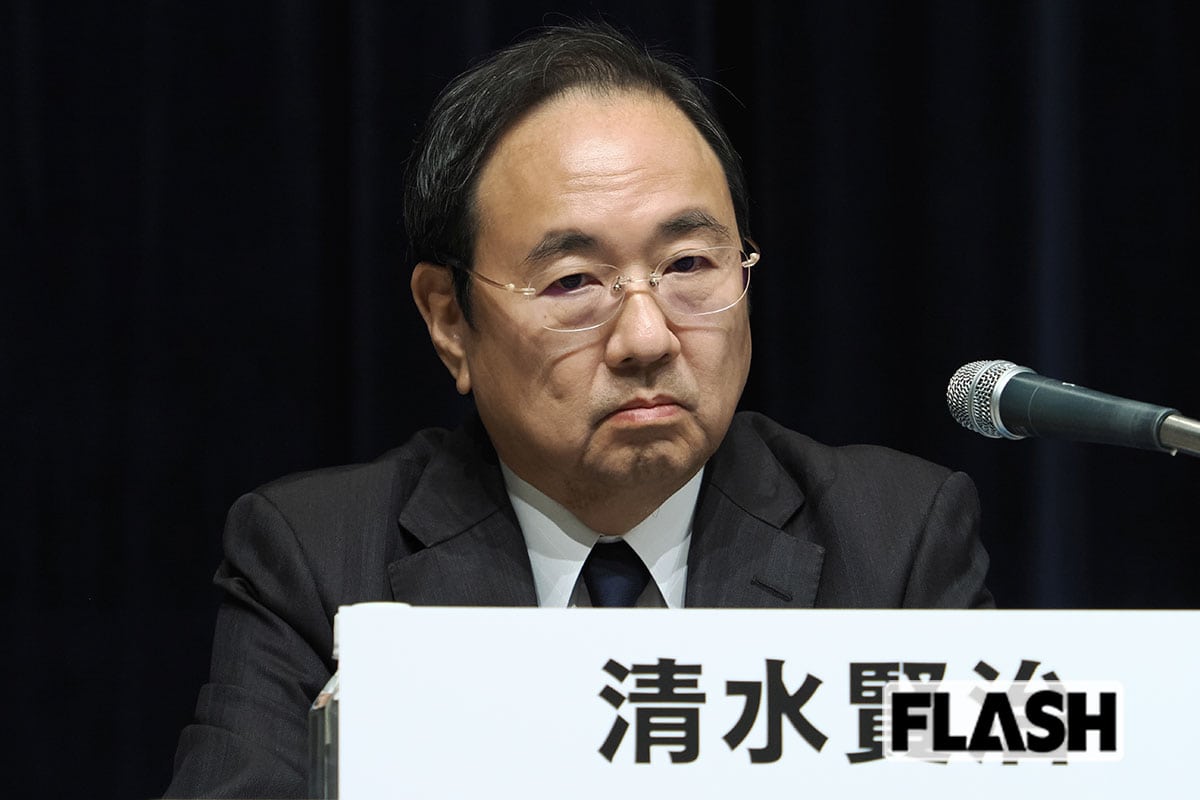  フジテレビの清水賢治新社長（写真・梅基展央） 