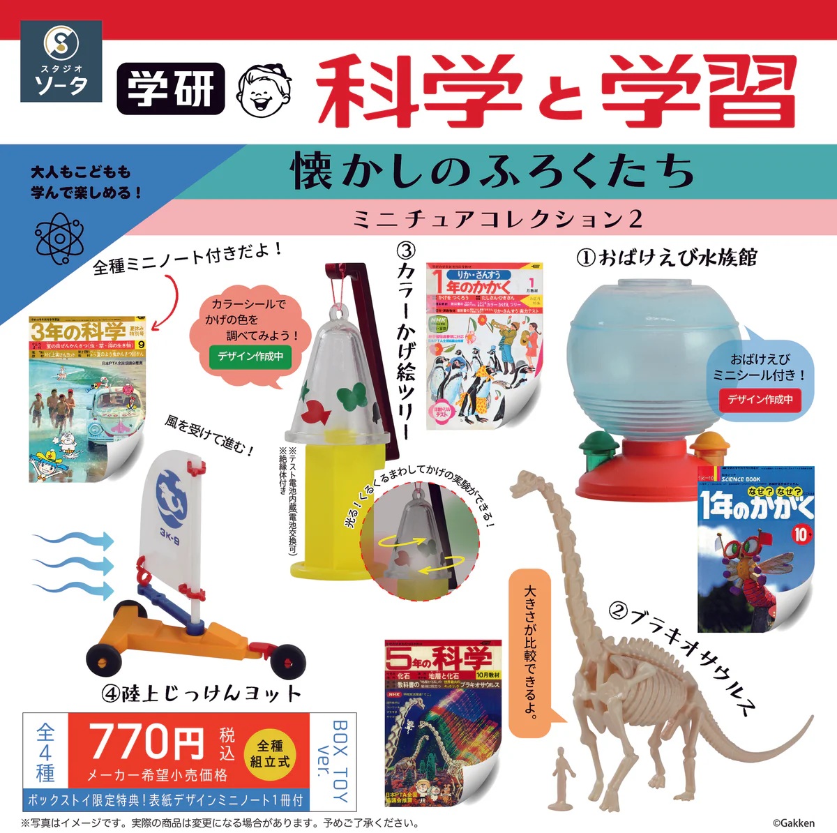 「学研科学と学習なつかしのふろくたちミニチュアコレクション2」発売へ