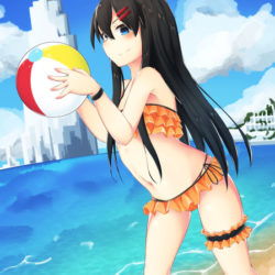 画像 一緒に遊ぼ ビーチボール を持った水着姿の女の子イラスト詰め合わせ 16 ライブドアニュース