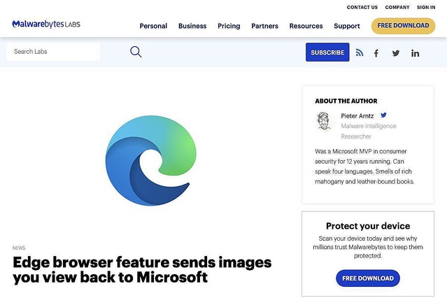 Edge browser feature sends images you view back to Microsoft