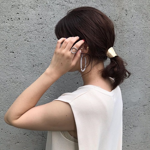 pluieのブルーヘアピアス-