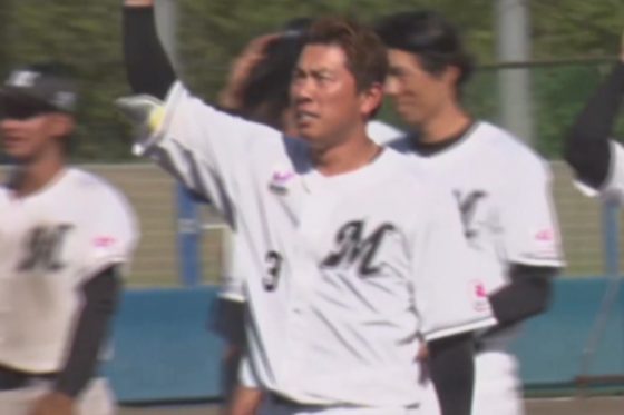 サヨナラ打を放ったロッテ・角中勝也【画像:パーソル パ・リーグTV】