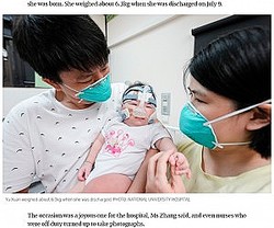 �ν�212����फ��6.3��������Ĺ�ʲ����ϡ�The Straits Times��2021ǯ8��7���ա�Discharged after 13 months at NUH, world��s tiniest baby is now a healthy 6.3kg�ס�PHOTO: NATIONAL UNIVERSITY HOSPITAL�ˡ٤Υ����꡼�󥷥�åȡ�