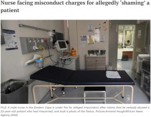 看護師にとってあるまじき行為が発覚(画像は『IOL 2023年3月3日付「Nurse facing misconduct charges for allegedly ‘shaming’ a patient」(Picture:Armand Hough/African News Agency (ANA))』のスクリーンショット)